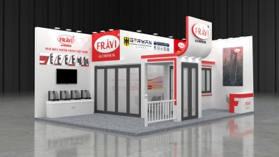 Thiết kế thi công gian hàng triển lãm Vietbuild - Gian hàng Fravi Việt Nam