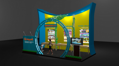 Thiết kế thi công gian hàng triển lãm hội chợ sự kiện Du lịch, Khách sạn và các dịch vụ nghỉ dưỡng