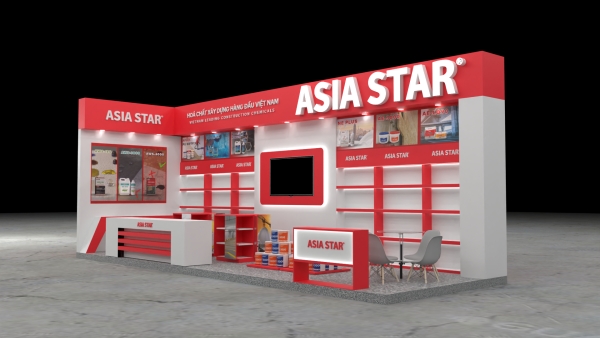 Thiết kế thi công gian hàng tại triển lãm Vietbuild 2022 - Gian hàng Asia Star