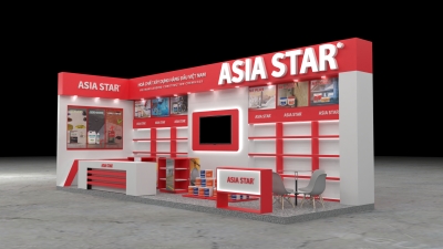 Thiết kế thi công gian hàng tại triển lãm Vietbuild 2022 - Gian hàng Asia Star